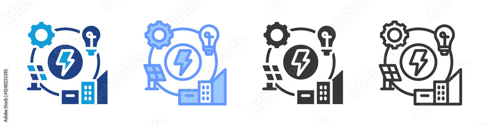 Aufkleber Smart Grid icon set multiple style collection