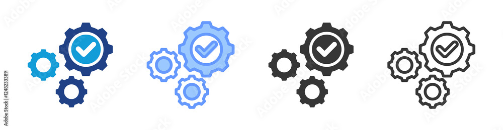 Aufkleber operational efficiency icon set multiple style collection