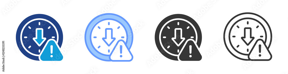 Poster Downtime Reduction icon set multiple style collection