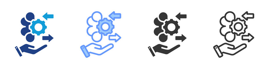 Self Optimizing System icon set multiple style collection