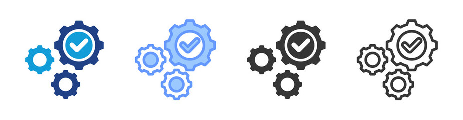 Operational Efficiency icon set multiple style collection