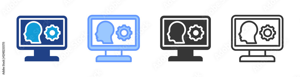 Poster Virtual Management icon set multiple style collection