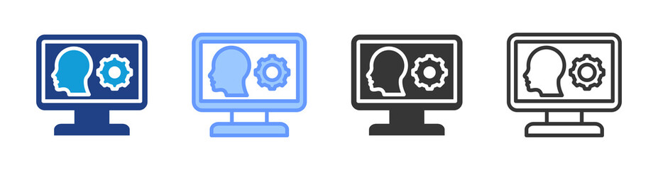 Virtual Management icon set multiple style collection