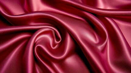 Obraz premium Luxurious Red Satin Fabric Texture: Elegant Drape and Smooth Surface. A Rich, Deep Red Background for Design Projects.