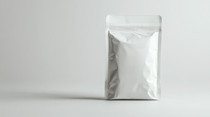 White Packaging Bag on Light Background for Product Display Use