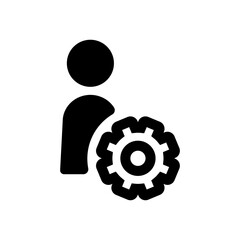 人と歯車のアイコンイラスト