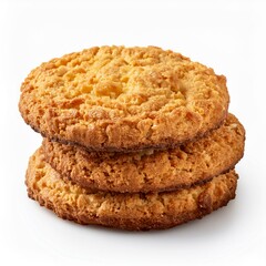 Australian anzac biscuits on white background