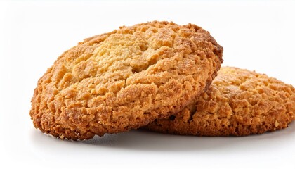 Australian anzac biscuits on white background