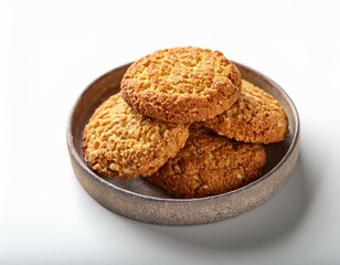 Australian anzac biscuits on white background