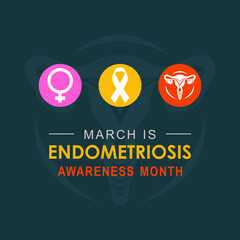 Endometriosis Awareness Month (March) highlights a painful condition where tissue grows outside the uterus. This vector symbolizes support and advocacy.