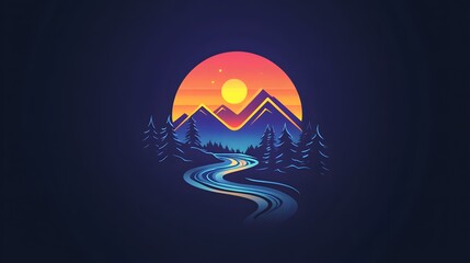 the great outdoors neon logo design