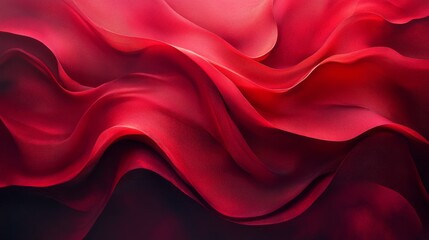 Obraz premium Elegant waves of deep red fabric create a rich gradient background that captivates and enchants the viewer's eye