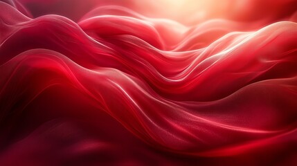 Obraz premium Beautiful flowing red fabric waves create a stunning gradient background texture in soft light