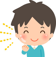 顔がツヤツヤした笑顔の男性、充実感