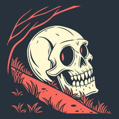 halloween skull with a skull