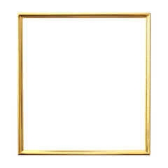 Obraz premium Square gold frame with a minimalist design, ideal for modern decor and displaying art or photos. Isolated on transparent background