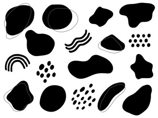 Illustration of monochrome organic shapes. Abstract design with a natural atmosphere.