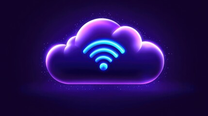 Fototapeta premium Cloud connectivity visualization wireless technology digital art abstract environment futuristic viewpoint