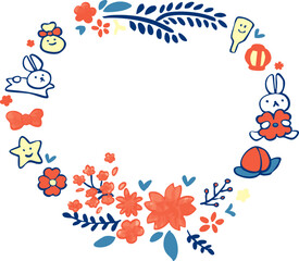 ひな祭りの飾り枠