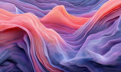 Fototapeta premium Abstract swirling pastel landscape; digital art background