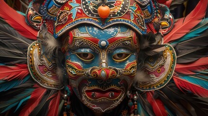 Obraz premium Vibrant Traditional Mask with Intricate Details