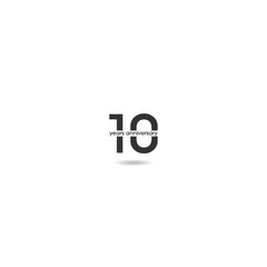 10 years anniversary icon with shadow