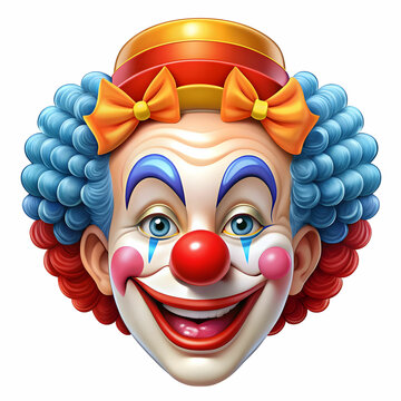 recommend clip art: Clown Face Illustration on Transparent Background