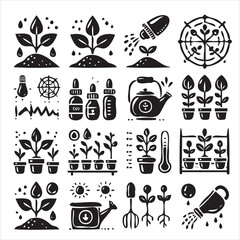 vector set of plant icons