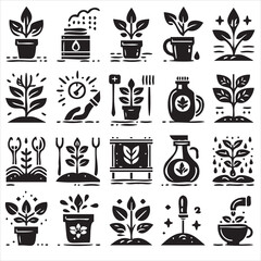 vector set of plant icons