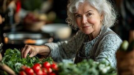 Compassionate Caregiver Preparing Meal for Senior in Cozy Kitchen Environment