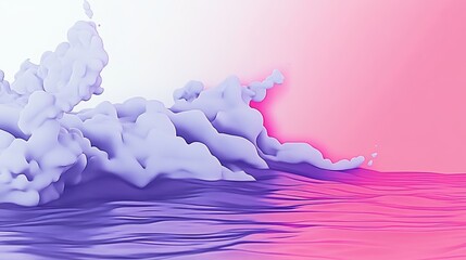 Surreal digital rendering of an ethereal cloudscape with pastel gradients blending serenity and dreamlike quality in an abstract nature scene