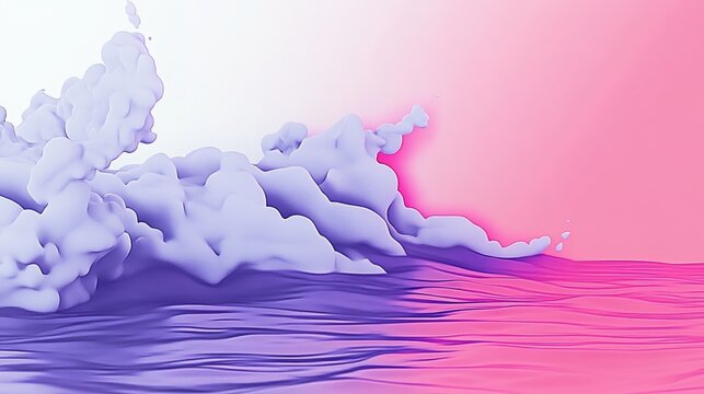 Surreal digital rendering of an ethereal cloudscape with pastel gradients blending serenity and dreamlike quality in an abstract nature scene