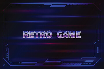 Game Wallpaper. Dynamic Glowing Technology for Abstract Neon Cyberpunk Sci-fi Theme Background. Retro Games