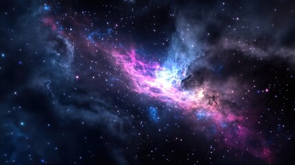 Colorful nebula in outer space, star field, cosmic phenomena