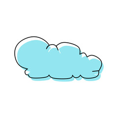 illustration of a cartoon blue cloud
