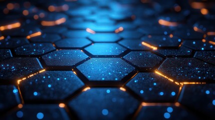 Fototapeta premium Abstract Hexagon Pattern: Futuristic Technology Background