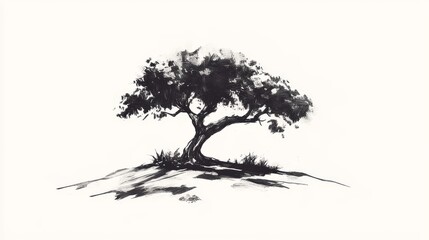 Oak tree, suitable for vintage logo design Vector