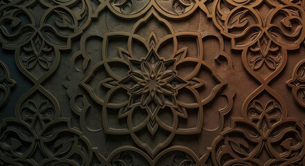 Intricate 3d Islamic Mandala Design Brown Texture