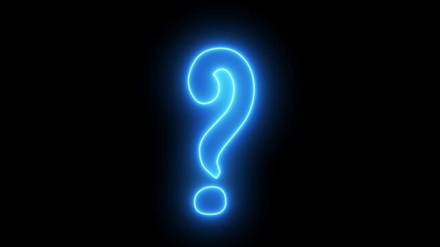 Glowing Neon Light and Animated Question Mark with Colorful Wave
