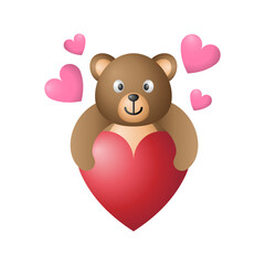 Cute Bear Valentine With Heart