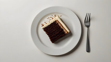 Rich Chocolate Cake Slice Topped with Fresh Cherries: A Dessert Dream