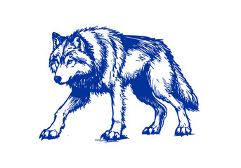 Dire Wolf hand drawn sketch vector