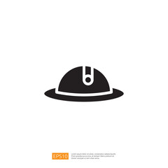 Graphical Representation of a Simple Black Hat Icon with Round Shape and Adjustable Strap for Fashion and Functional Wear in Everyday Life