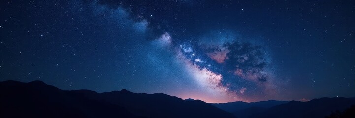 Naklejka premium Vast, dark night sky brimming with countless sparkling stars , planets, comets, nebula