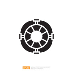 Travel and Vacation Symbol Icon Depicting a Lifebuoy Against a White Background Representing Safety and Leisure in Summer Adventures