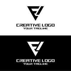 creative letter logo ev design vector