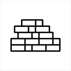 bricks vector icon line sign
