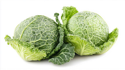 Fototapeta premium Savoy cabbage isolated on white background