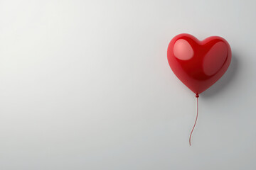 Red heart balloon conveys love, joy, and happiness