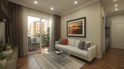 Modern and Stylish Living Room with Bright Natural Light